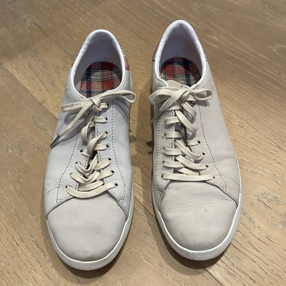 Cole Haan Tennis Fashion Sneaker Leather Plaid Lace Up Mens 8.5 Grandpro Gray - Picture 3 of 11